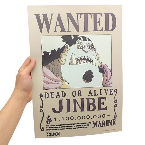 Poster One Piece V2 - Lệnh truy nã Jinbe Chất lượng cao