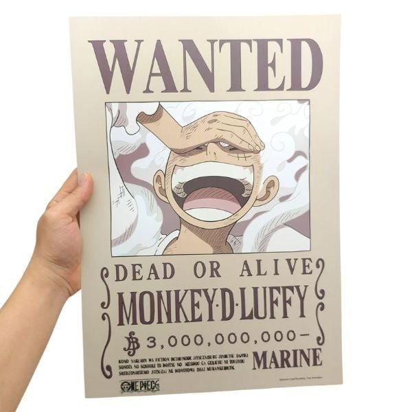 Poster One Piece V2 - Lệnh truy nã Luffy Chất lượng cao