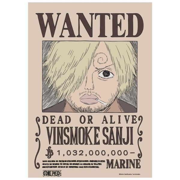 Poster One Piece V2 - Lệnh truy nã Sanji Chính Hãng