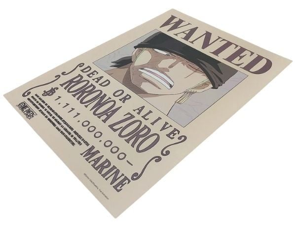 Poster One Piece V2 - Lệnh truy nã Zoro Được bán tại nShop