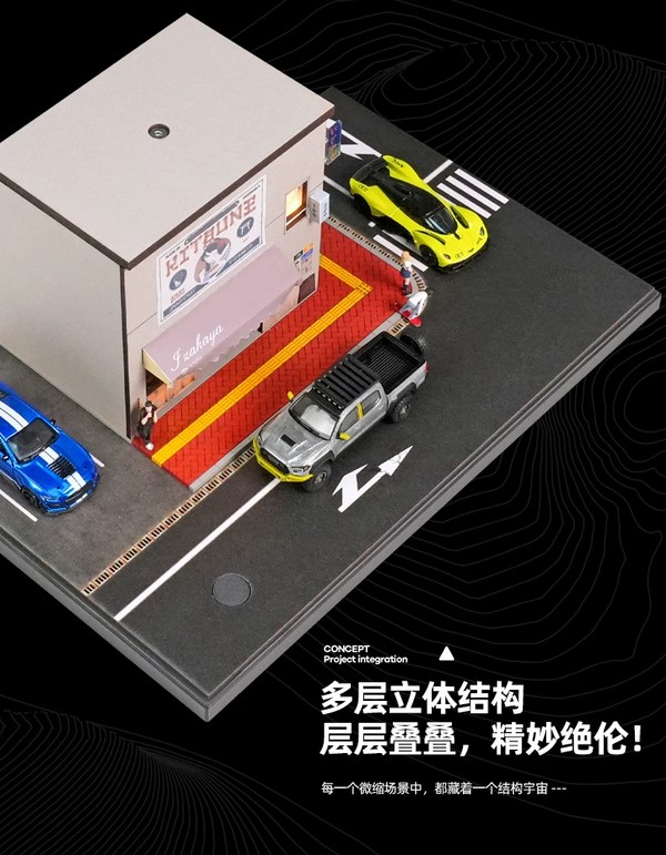 nShop bán Sa bàn Diorama 1:64 Quán rượu góc phố SCJ82039 Shou Cang Jia trang trí nhà, cửa hàng độc lạ