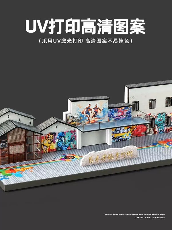 nShop bán Sa bàn tiểu cảnh Diorama tỉ lệ 1:64 Phố đi bộ Graffiti SCJ428 trang trí nhà, cửa hàng, quán cà phê giá tốt