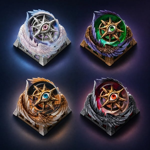 4 biến thể The Celestial Archive Ophanim Artisan Keycap Dwarf Factory kích thước 1U profile SAR1