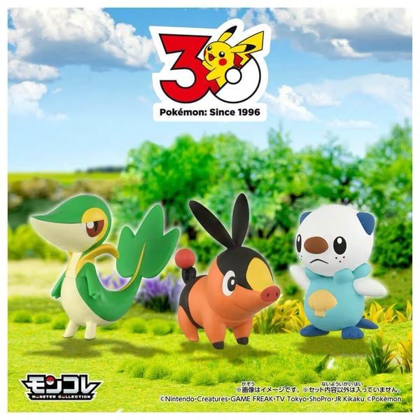 review mô hình Pokemon 30th Anniversary Moncolle Unova Starter Set