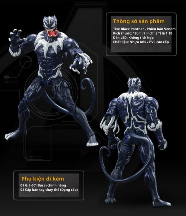 nShop bán Mô hình Marvel - Venom Heroes - Black Panther - ZD Toys - ZC23 ship COD tận nhà toàn quốc giá tốt