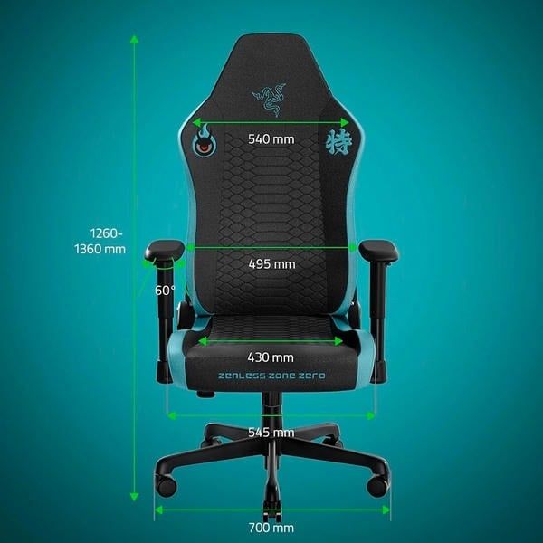 Sơ đồ thông số kích thước chi tiết ghế Razer Iskur V2 X ZZZ nShop