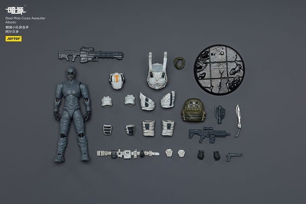 Mô hình JOY TOY JT04148 Steel Ride Corps Assaulter Albedo có thể tháo rời giáp và linh hoạt thay đổi trang bị
