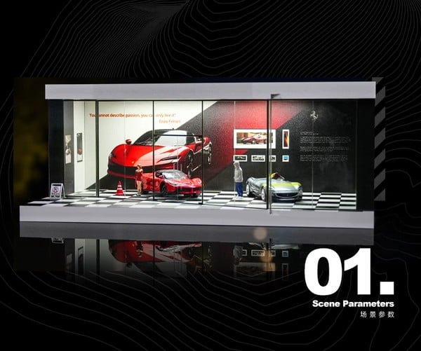 nShop bán Diorama 1:64 Showroom xe SCJ73441 chính hãng Shou Cang Jia trang trí tiểu cảnh sa bàn đường phố
