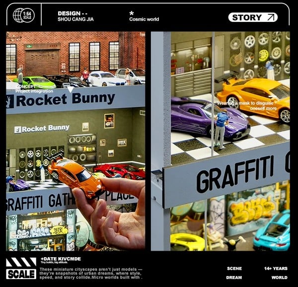 nShop bán Diorama 1:64 Nhà xưởng SCJ82026 chính hãng Shou Cang Jia mô hình sa bàn tiểu cảnh đèn USB độ bền cao