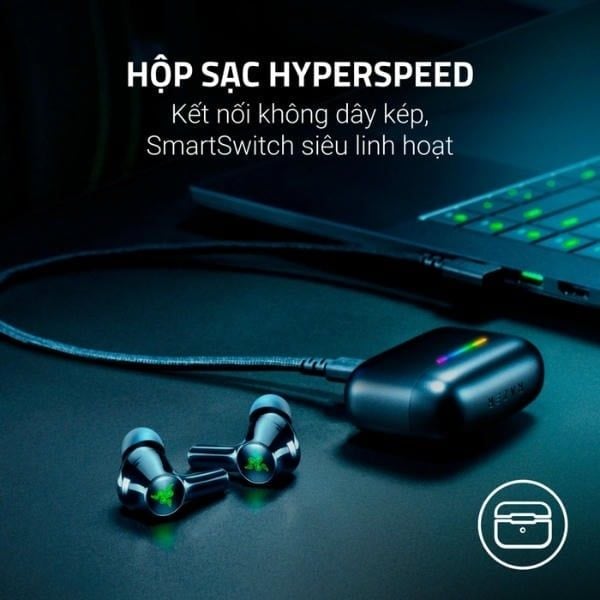 Tính năng SmartSwitch tai nghe Razer Hammerhead V3 X HyperSpeed chính hãng nShop