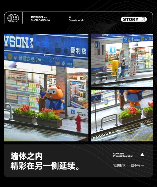 nShop bán Diorama 1:64 Cửa hàng tiện lợi Lawsonn cỡ vừa SCJ82047-A trang trí dự án kiến trúc, nội thất, bất động sản