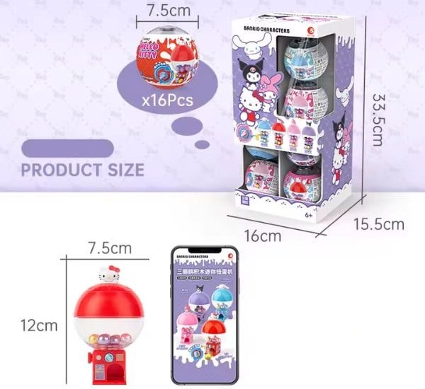 nShop bán Mô hình - Sanrio characters - Building Blocks Capsule Toy Mini Machine - NS20 thích hợp làm quà fan nghiện Gacha