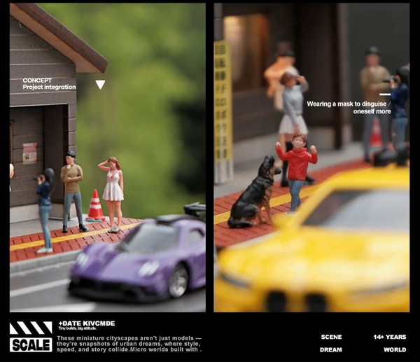 nShop bán Sa bàn Diorama 1:64 Sân ga Nhật Bản SCJ82027-A Shou Cang Jia tiểu cảnh trang trí showroom ôtô, xe hơi