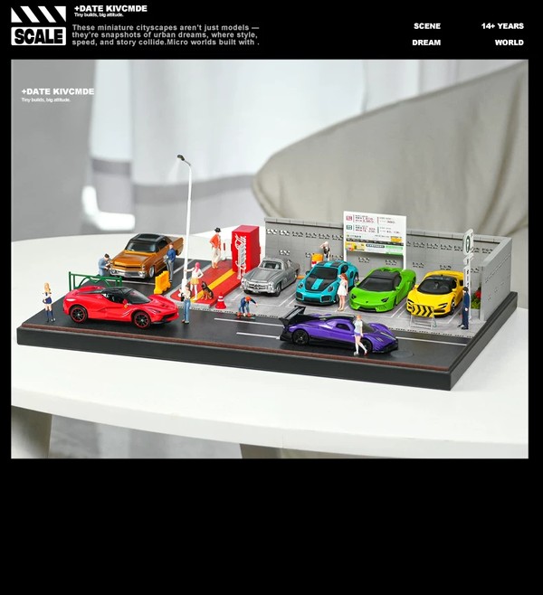 nShop bán Diorama 1:64 Bãi đậu xe Nhật Bản SCJ82035 Shou Cang Jia làm quà cho người mê xe mà không sợ trùng