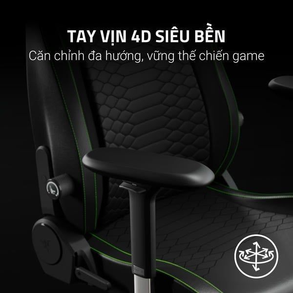 Tay vịn 4D siêu bền ghế gaming Razer Iskur V2 Black Green nShop