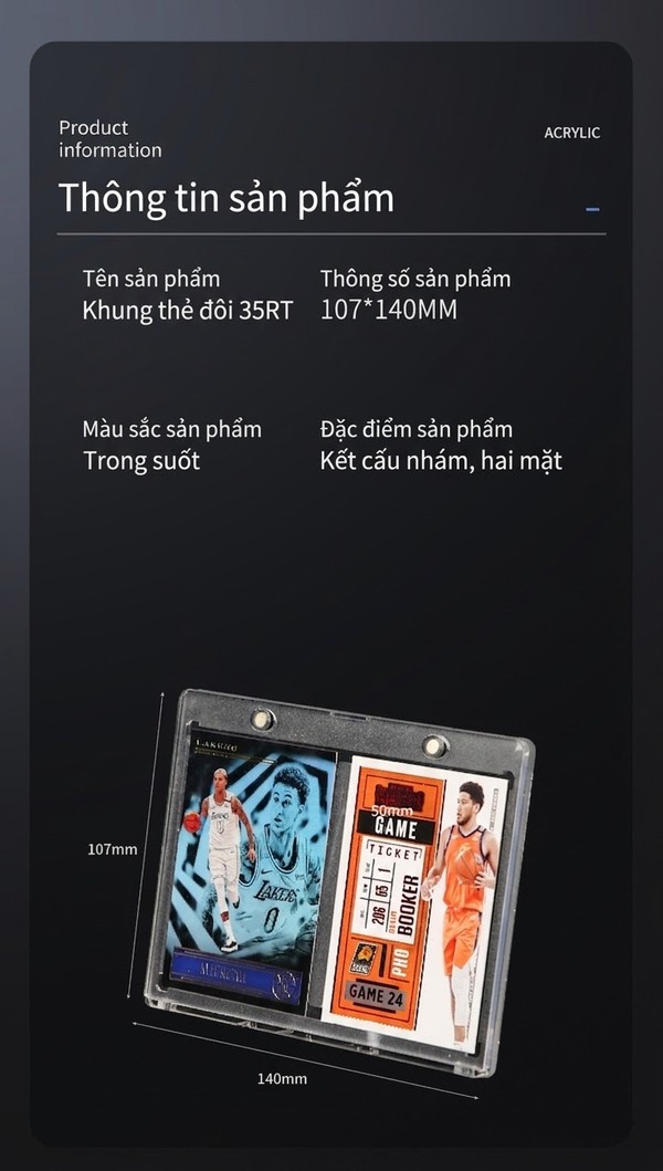 nShop bán Khung Trưng Thẻ Bài Nam Châm Magnetic Card Holder 35PT làm quà tặng người chơi TCG