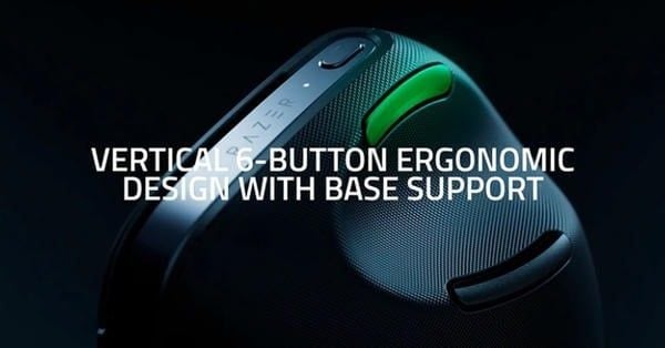 Thiết kế công thái học 6 nút bấm của Razer Pro Click V2 Vertical nShop