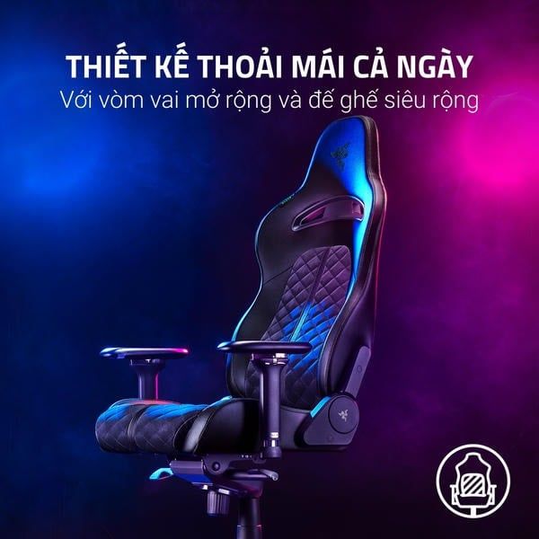 Thiết kế thoải mái cả ngày vòm vai rộng ghế Razer Enki nShop