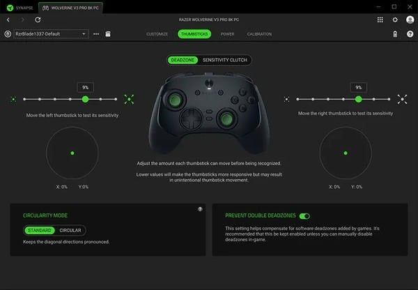 Cài đặt độ nhạy và Deadzone cho tay cầm Razer Wolverine V3 Tournament Edition