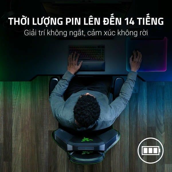 Thời lượng pin 14 tiếng của loa gối đầu Razer Clio nShop