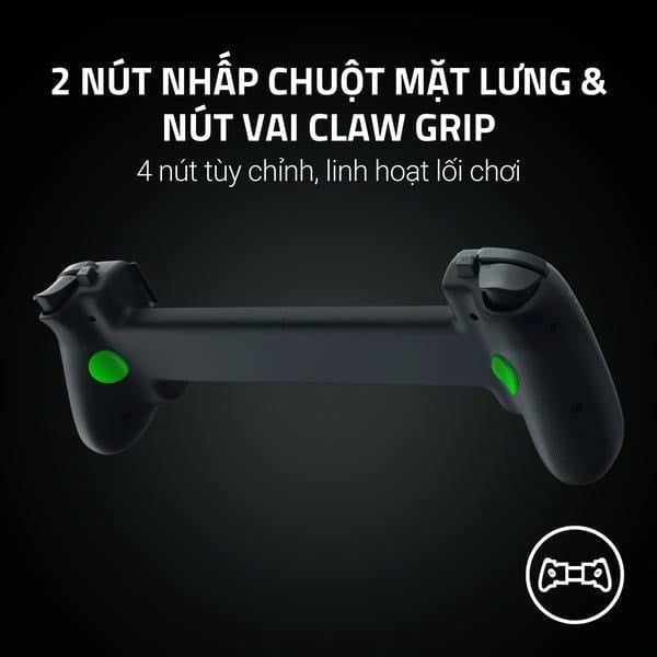 Hệ thống nút bấm mặt lưng và bumper claw grip Razer Kishi V3 Pro XL nShop