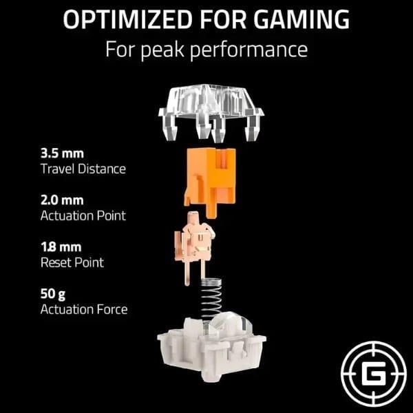 Thông số hành trình phím của switch Razer Orange Tactile Gen-3 nShop