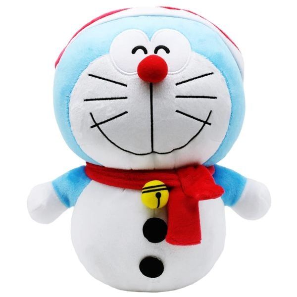 giao hàng Thú bông Doraemon giáng sinh người tuyết 30cm ship cod toàn quốc