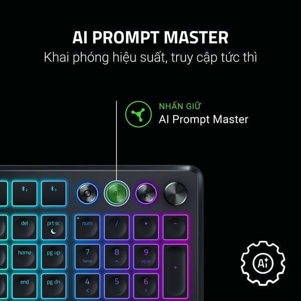 Tính năng AI Prompt Master trên bàn phím Razer Pro Type Ergo nShop