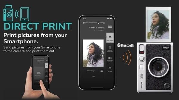 Tính năng Direct Print giúp in ảnh trực tiếp từ smartphone qua Instax Mini Evo