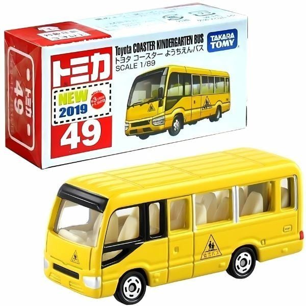 Tomica No. 49 Toyota Coaster Kindergarten Bus Chính Hãng Takara Tomy