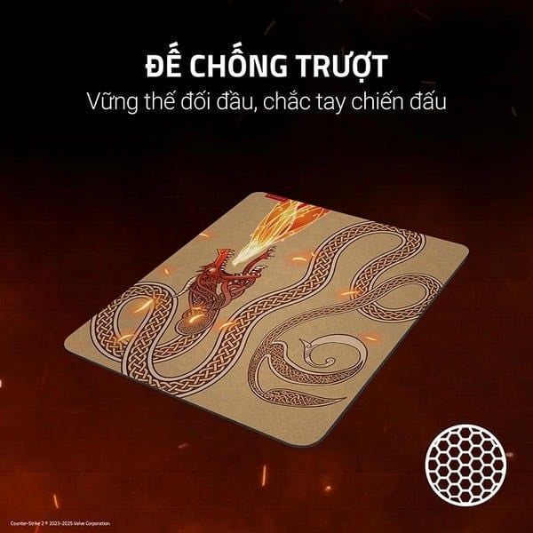 Đế cao su chống trượt của lót chuột Razer Gigantus V2 CS2 Dragon Lore chính hãng nShop