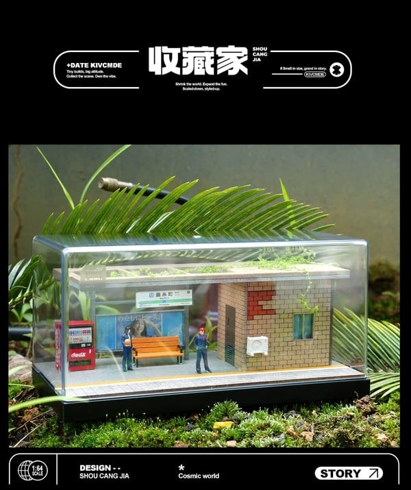 nShop bán Tiểu cảnh Diorama 1:64 Trạm chờ xe buýt kiểu Nhật SCJ82009 trang trí nhà, cửa hàng, quán cà phê độc lạ