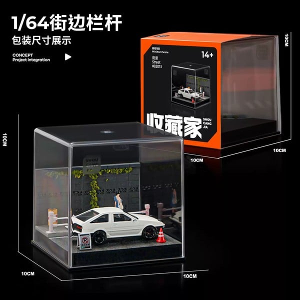 nShop bán Diorama 1:64 Kèm Hộp Trưng Bày - Bờ Tường Bên Đường 82013 kèm mô hình người và tiểu cảnh mini