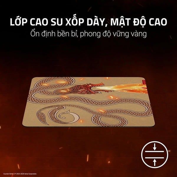 Lớp đệm cao su xốp dày mật độ cao lót chuột Razer Gigantus V2 CS2 Dragon Lore nShop