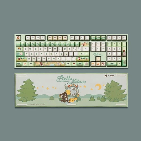 Mặt trước và mặt lưng của Bàn phím cơ không dây AKKO The Legend of Hei 5108 V5 Akko Piano Pro
