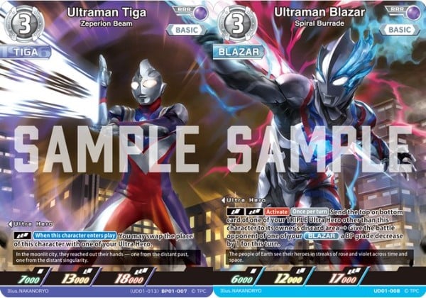 nShop bán thẻ bài Ultraman Ultra Deck 01 Ultraman Tiga & Ultraman Blazar UD01 thích hợp làm quà tặng fan series