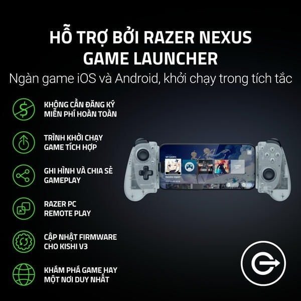 Ứng dụng Razer Nexus Game Launcher cho Kishi V3 nShop