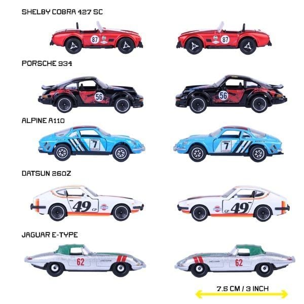 Xe Mô Hình MAJORETTE Vintage Racing 5 Pieces Gift Pack - phù hợp sưu tầm