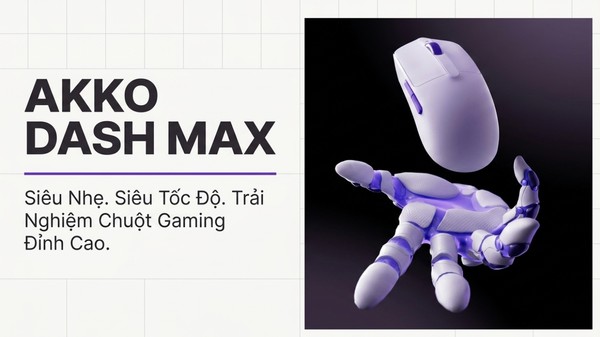 Chuột gaming không dây AKKO Dash V9 Max có trọng lượng siêu nhẹ 40g