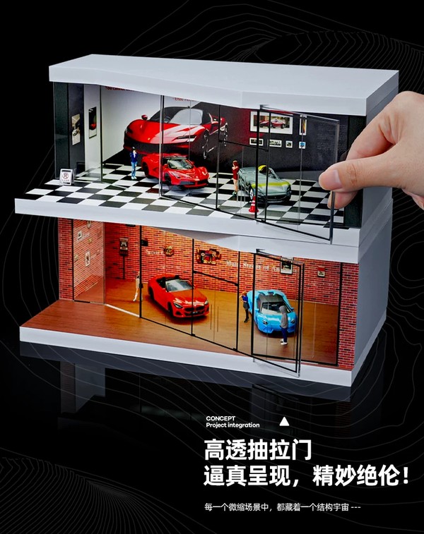 nShop bán Diorama 1:64 Showroom xe SCJ73441 chính hãng Shou Cang Jia làm tủ trưng bày xe mô hình