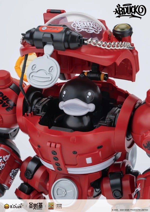 Mô hình lắp ráp có đèn LED Soskill x Ultra Egg Hip Hop BDuck có buồng lái cockpit đóng mở được