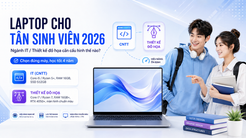 Tân sinh viên IT, Thiết kế đồ họa cần laptop cấu hình thế nào năm 2026?