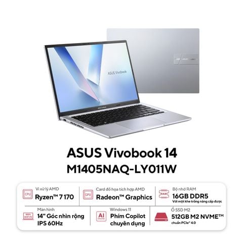 ASUS ra mắt Vivobook 14: Hai tùy chọn CPU Ryzen cho nhu cầu học tập – làm việc hằng ngày