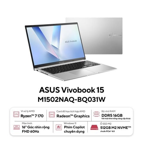ASUS ra mắt Vivobook 15: Hai tùy chọn CPU Ryzen cho nhu cầu học tập – làm việc hằng ngày