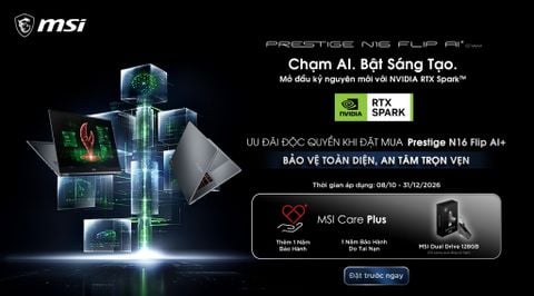 MSI cho ra mắt Prestige N16 Flip AI+: mẫu laptop xoay gập trang bị nền tảng NVIDIA RTX Spark