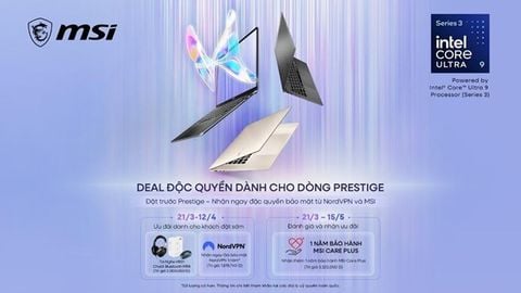 Dòng laptop MSI Prestige mới nhất đã chính thức mở bán tại Việt Nam, trang bị vi xử lý Intel Core Ultra Series 3