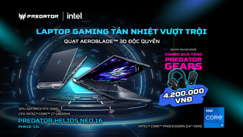 Predator Helios Neo 16 – Laptop Gaming RTX 50 Series Chuẩn Hiệu Năng Cao Cấp