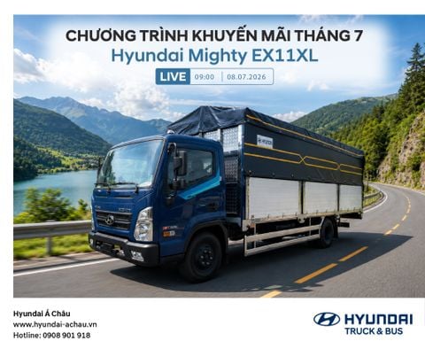 LIVESTREAM HYUNDAI MIGHTY EX11XL – KHÁM PHÁ MẪU XE TẢI 7 TẤN THÙNG DÀI CÙNG ƯU ĐÃI HẤP DẪN THÁNG 7