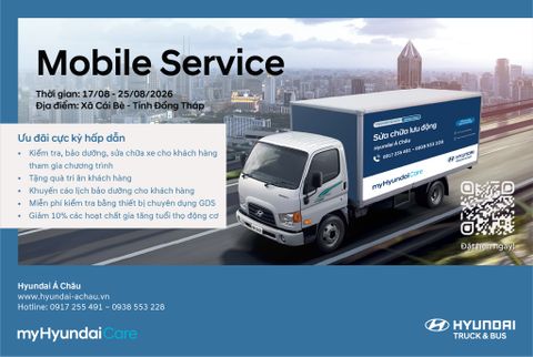 MOBILE SERVICE HYUNDAI Á CHÂU – DỊCH VỤ SỬA CHỮA LƯU ĐỘNG TẬN NƠI TẠI XÃ CÁI BÈ, TỈNH ĐỒNG THÁP