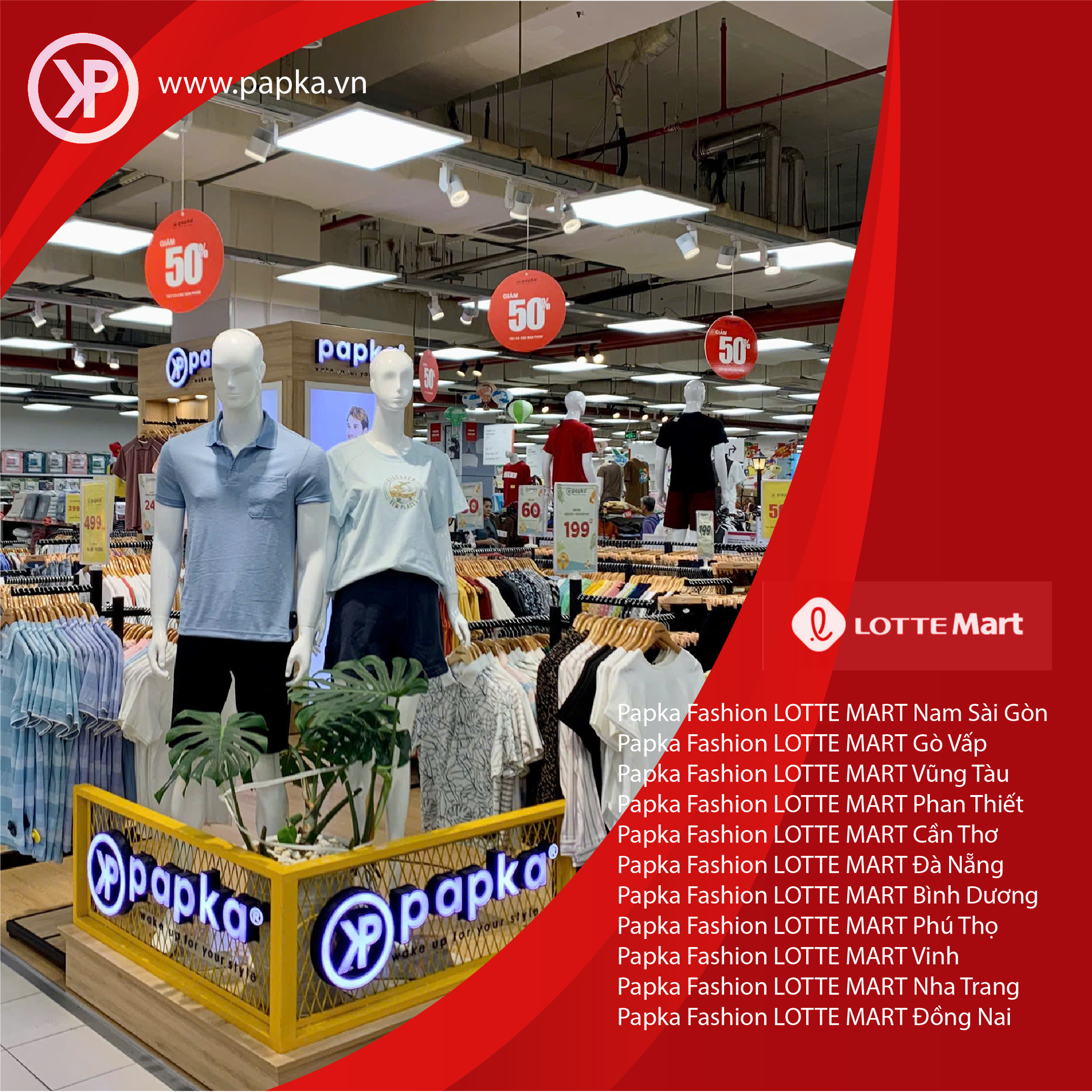 PAPKA FASHION - HIỆN DIỆN TOÀN QUỐC TẠI HỆ THỐNG SIÊU THỊ LOTTE MART